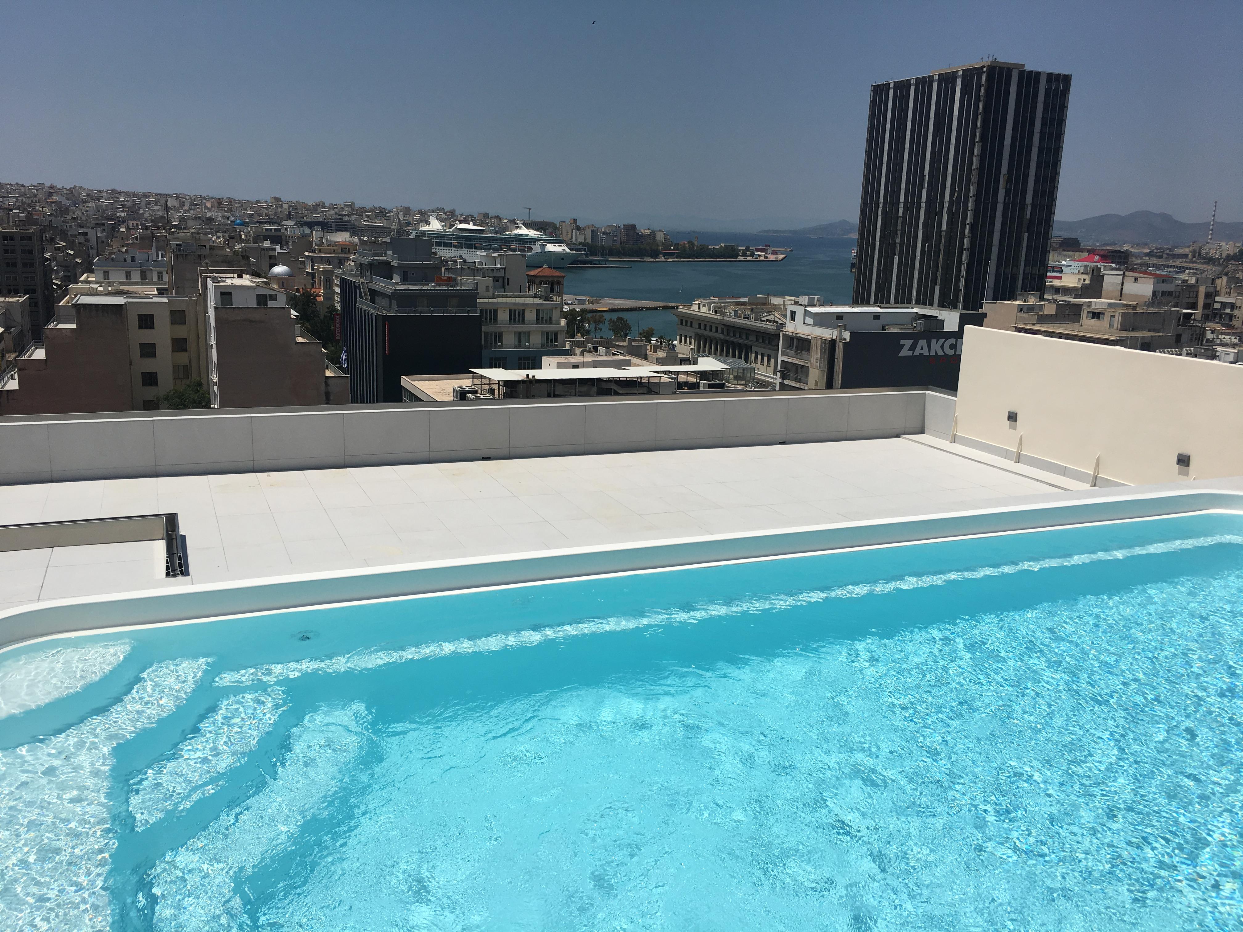 Piraeus Theoxenia Hotel Bagian luar foto View from the rooftop pool